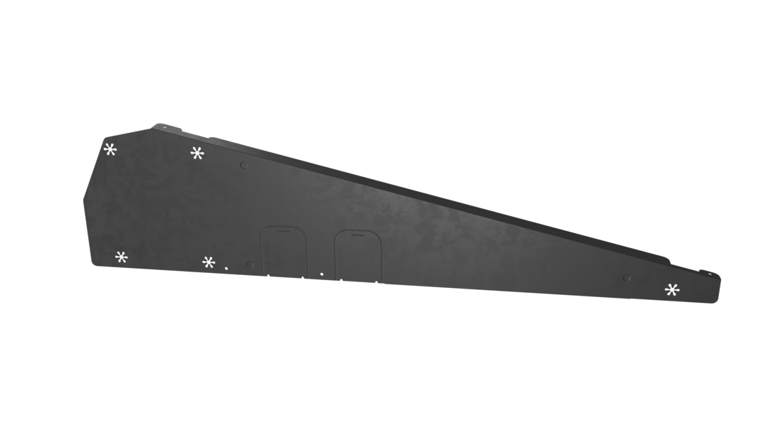 Winddeflector links zwart (basisprofiel 1030-1077mm)